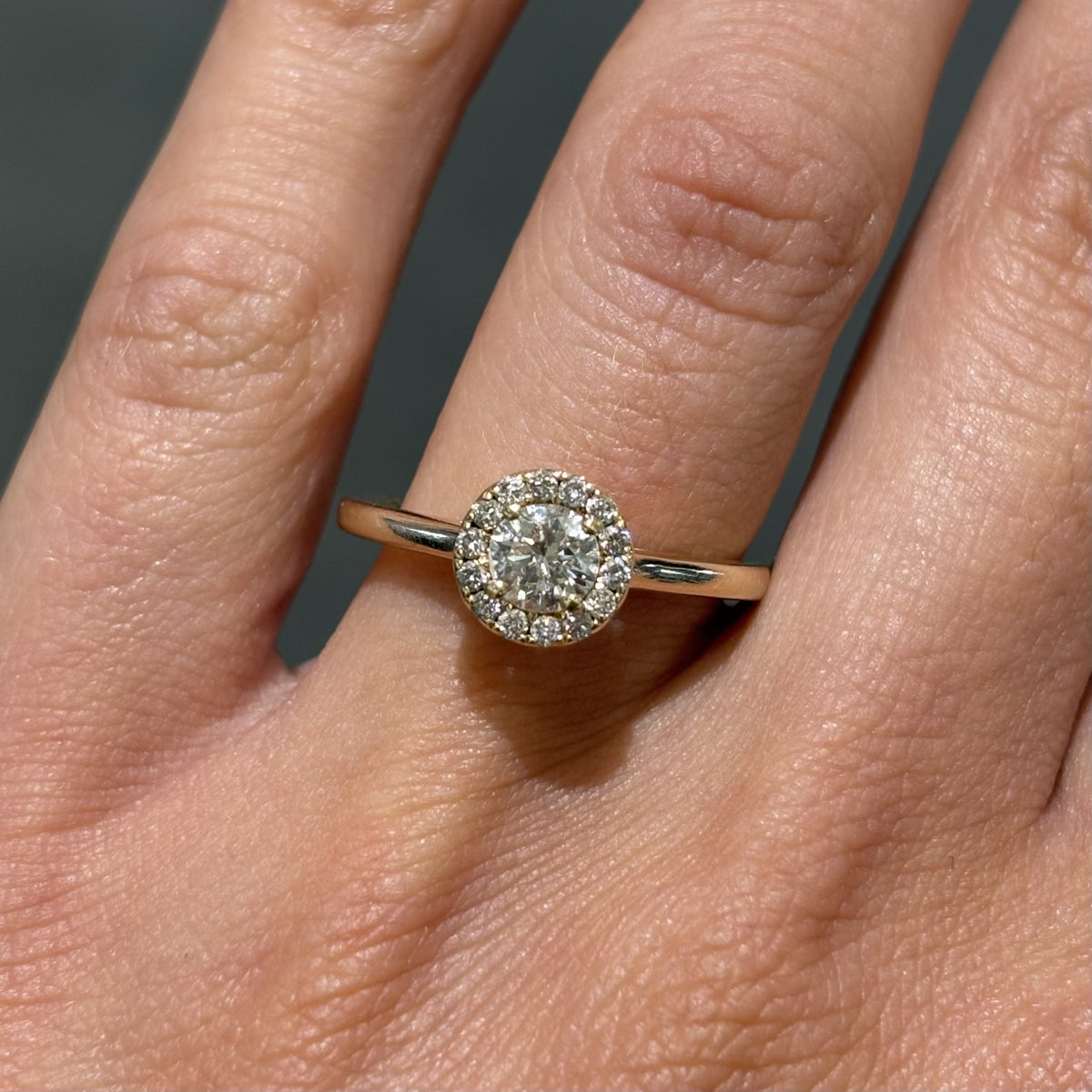 Pre-Owned 9ct Yellow Gold 0.41ct Diamond Halo Ring