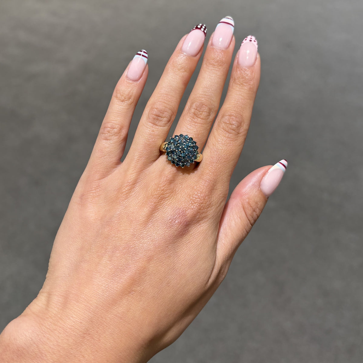 Pre-Owned 9ct Yellow Gold 1.85ct Treated Blue Diamond Ring