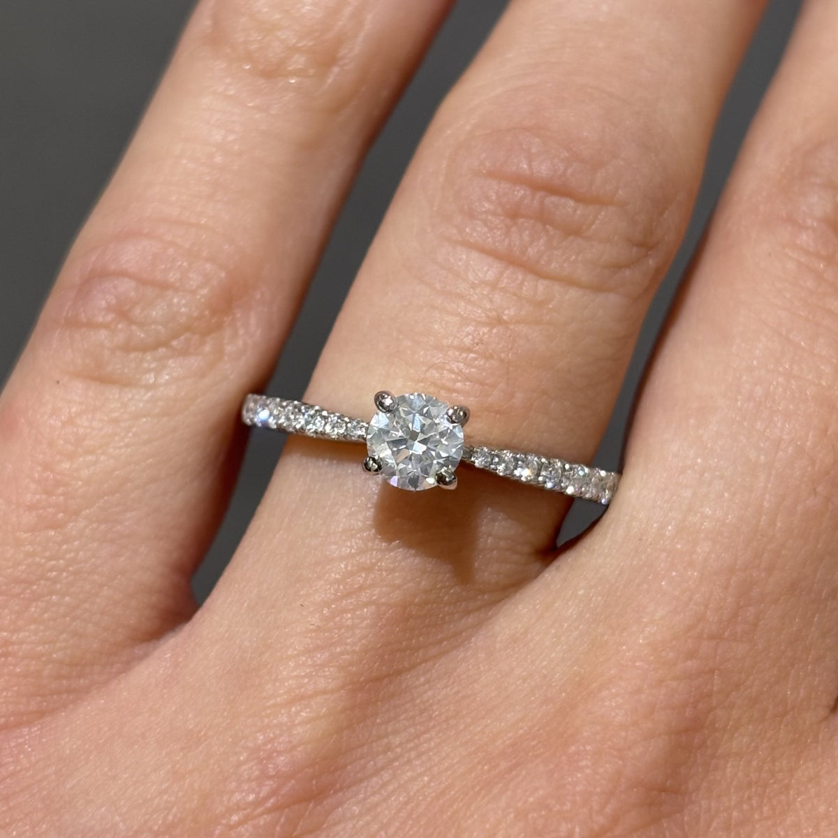 Pre-Owned Platinum 0.55ct Diamond Solitaire with Shoulders Ring