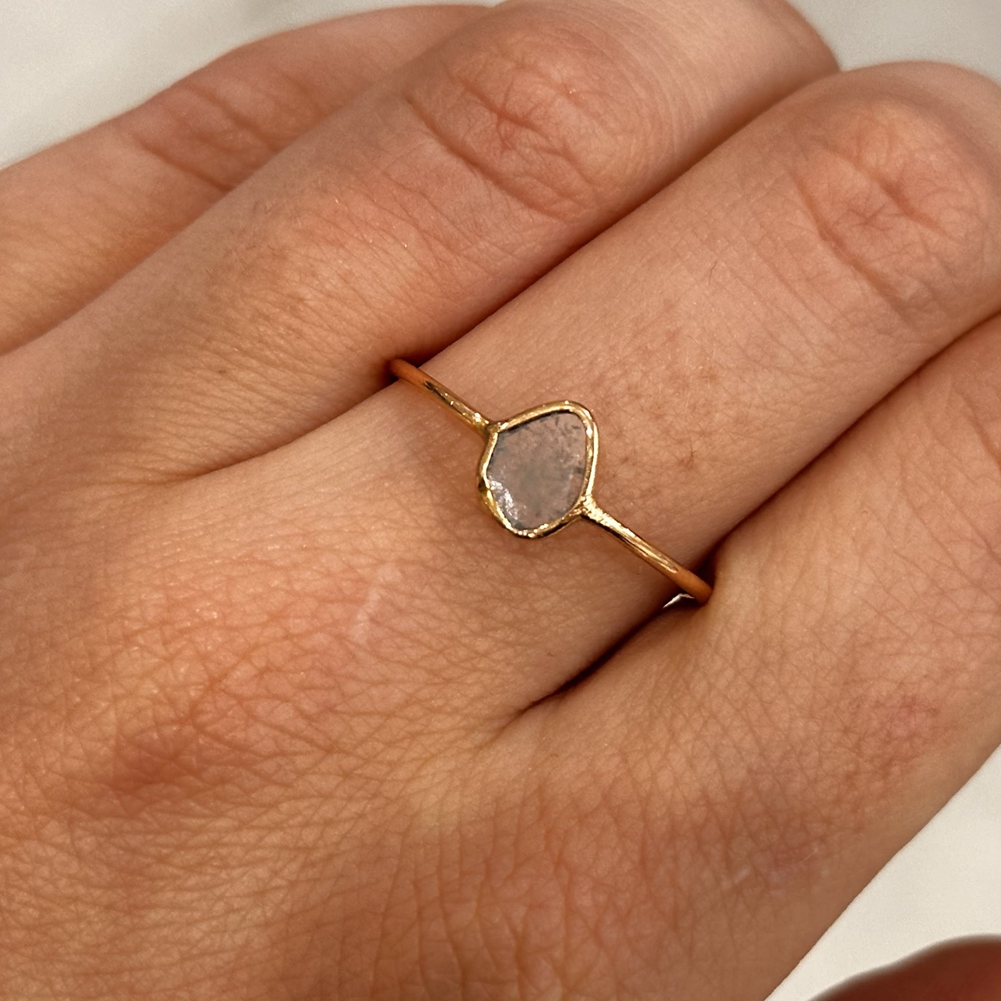 Pre-Owned 14ct Rose Gold Diamond Slice Ring