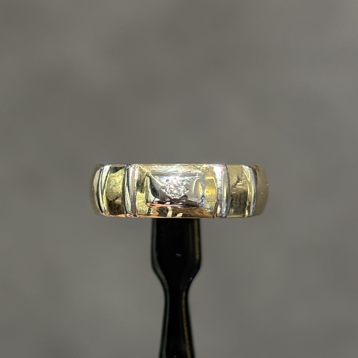 Pre-Owned 9ct Yellow Gold Diamond Set 6mm Band Ring