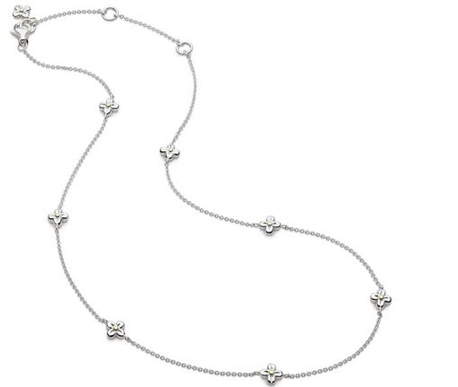 Silver Blossom Flyte Honey Flower 16" Station Necklace