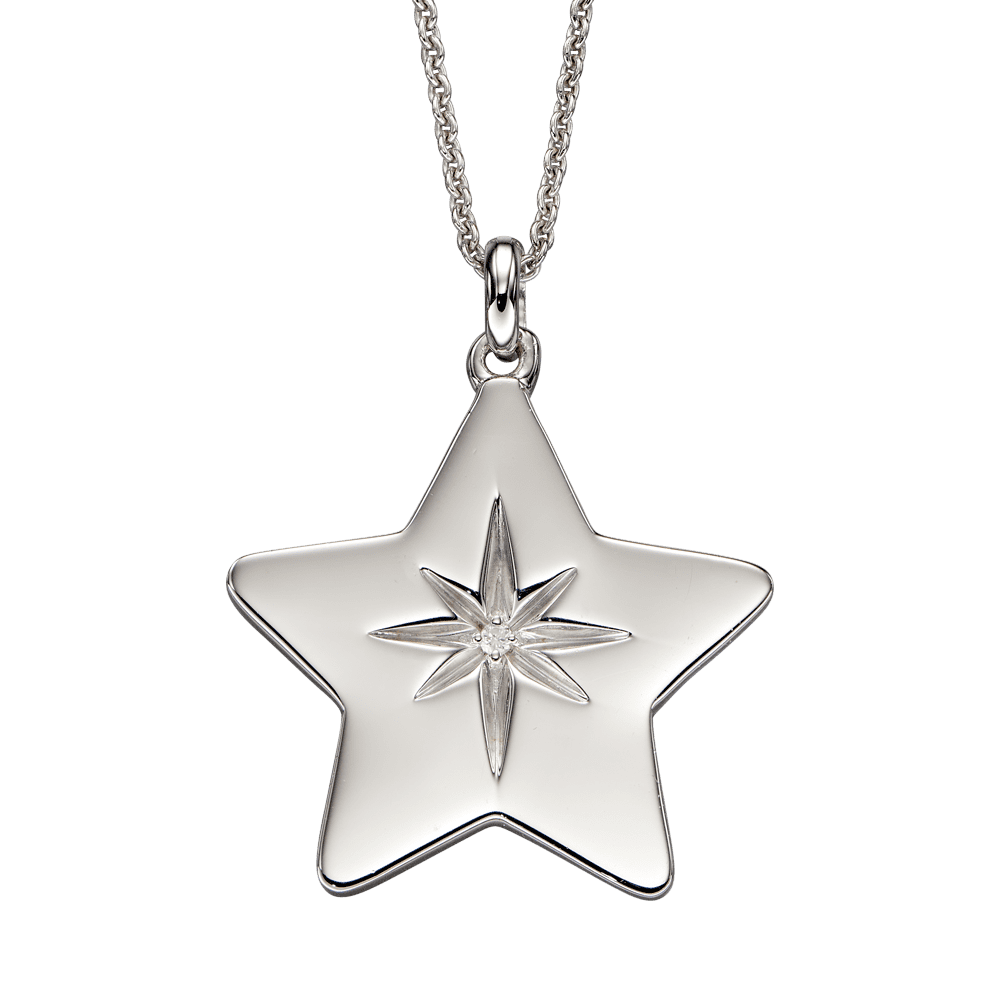 Anika – Silver Adults North Star Diamond Necklace