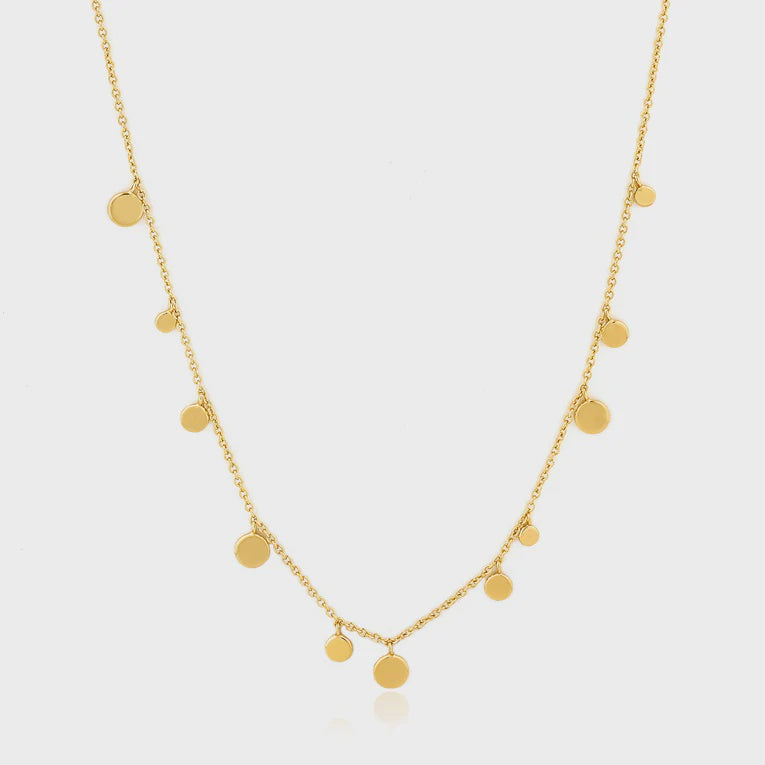 Silver Gold Plated Geometry Mixed Disc Necklace