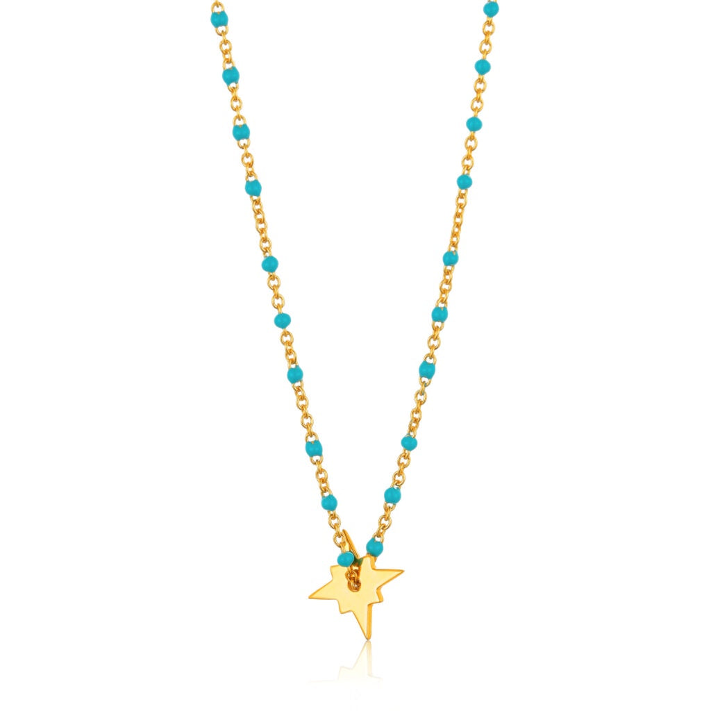 Silver Gold Plated Connect The Dots Dotted Star Necklace