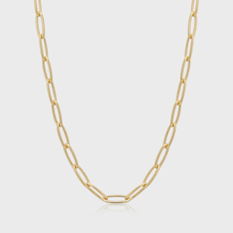 Silver Gold Plated Paperclip Chunky Chain Necklace