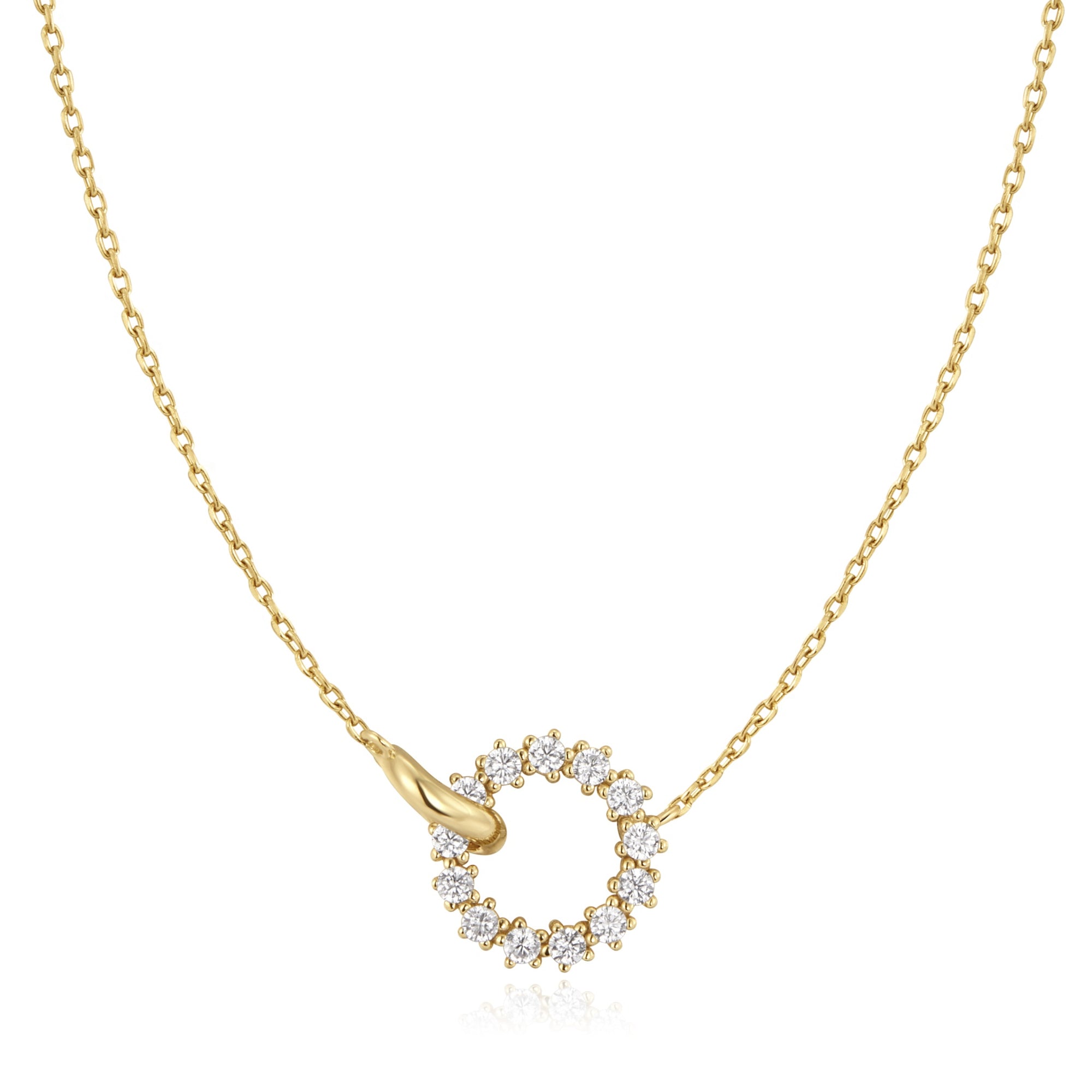 Silver Miss Twinkle Circles CZ Pavé Necklace