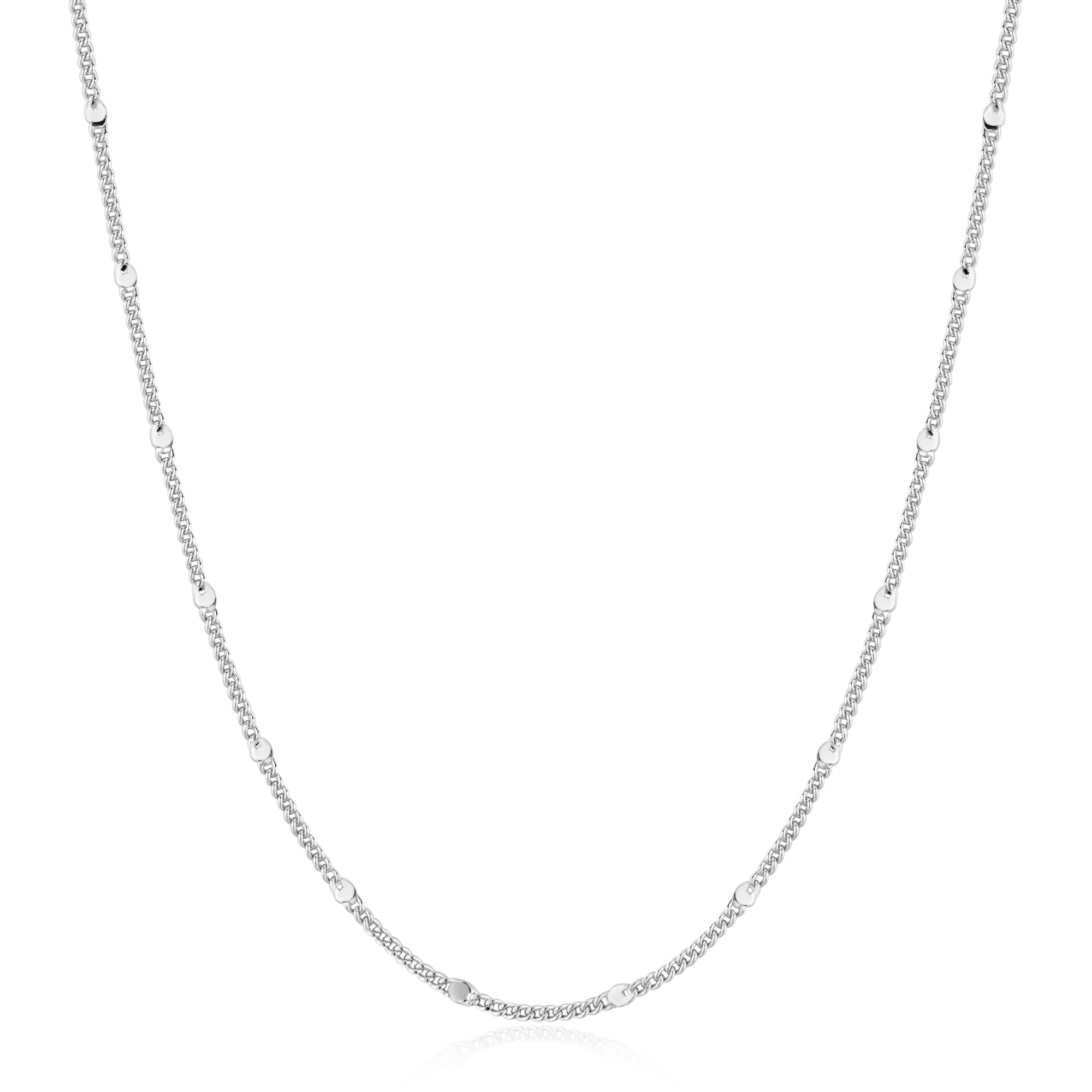 Silver Pop Charms Orb Chain Necklace 47.5cm