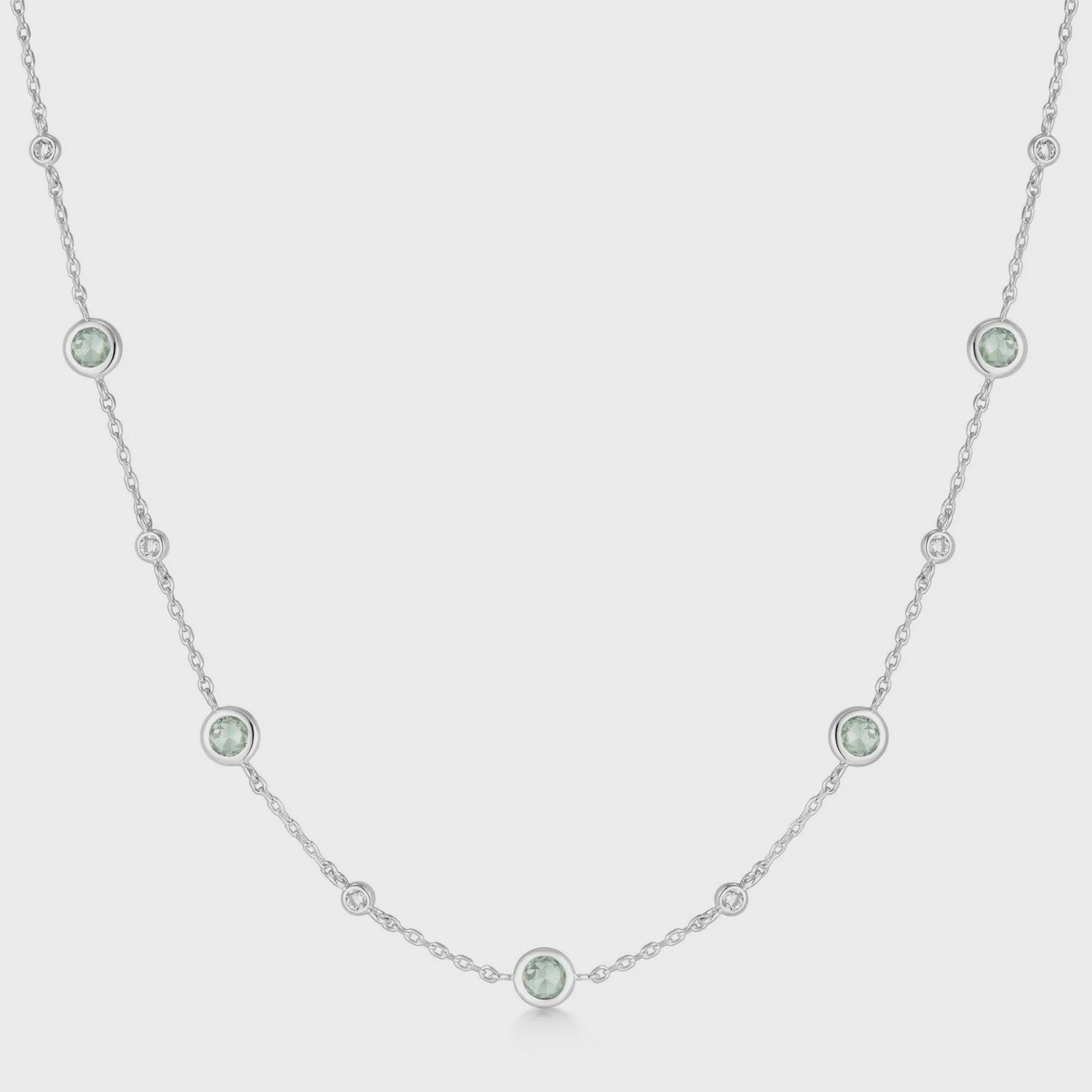 Ania Haie Silver Mint Green Station Necklace