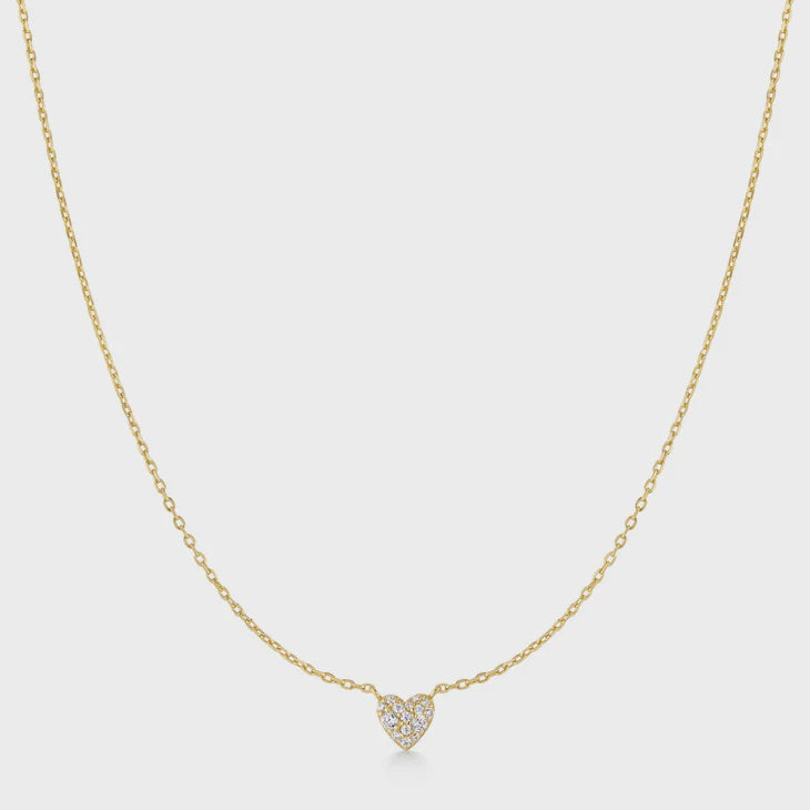 Gold Pavé Heart Necklace