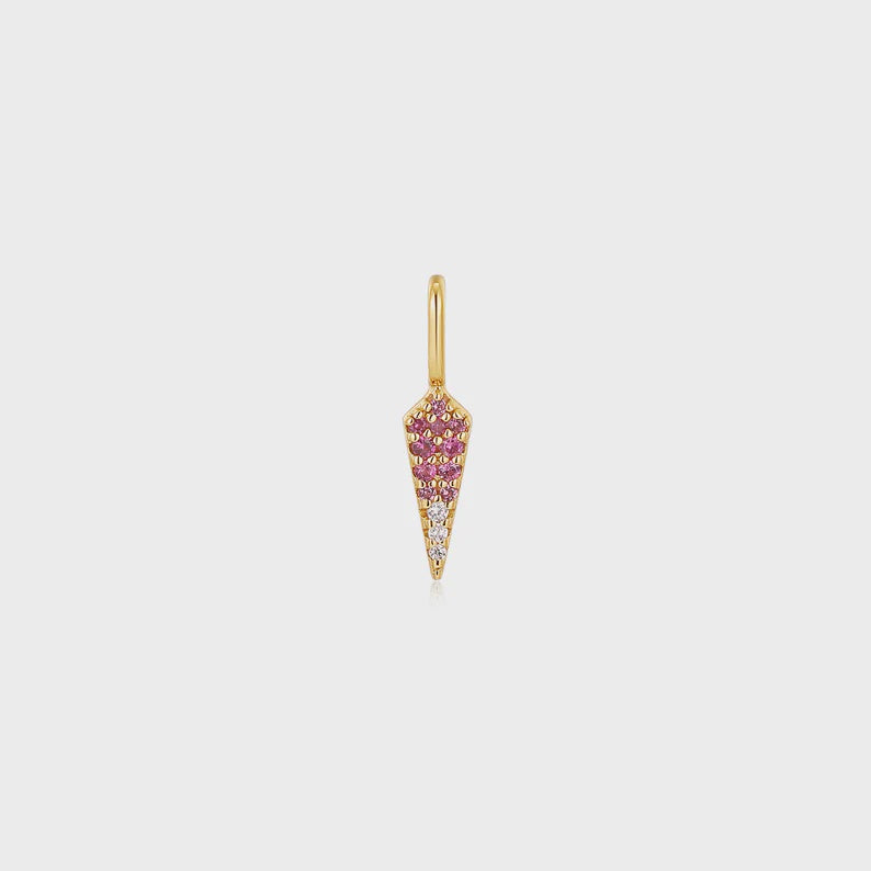 Silver Gold Plated Ombré Pink Charm