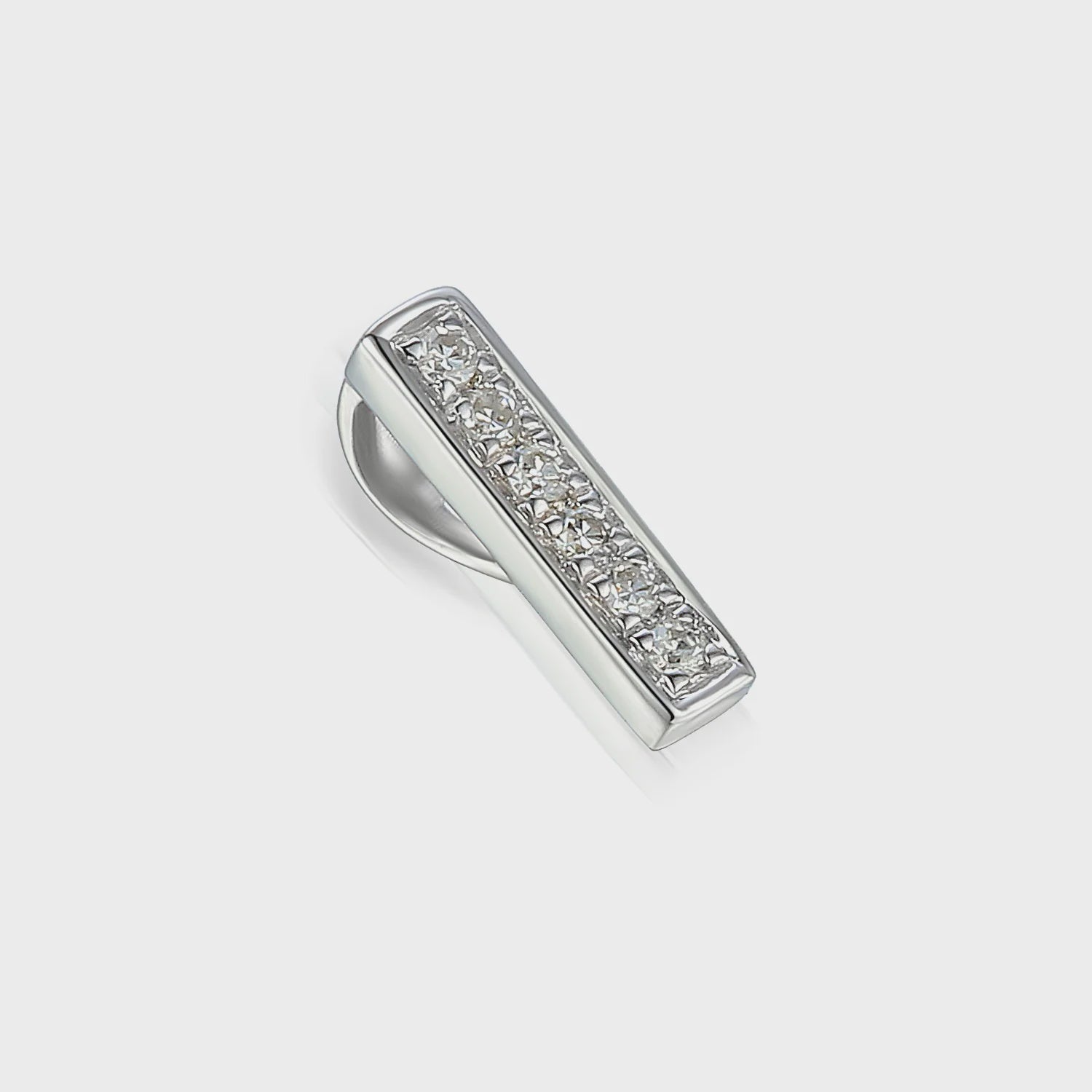 9ct White Gold 4pt Diamond 'i' Initial Pendant