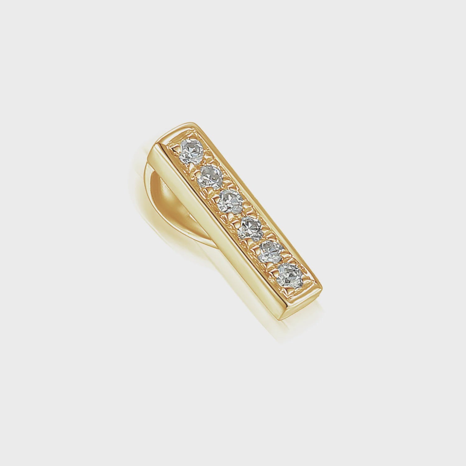 9ct Yellow Gold Diamond 'i' Initial Pendant