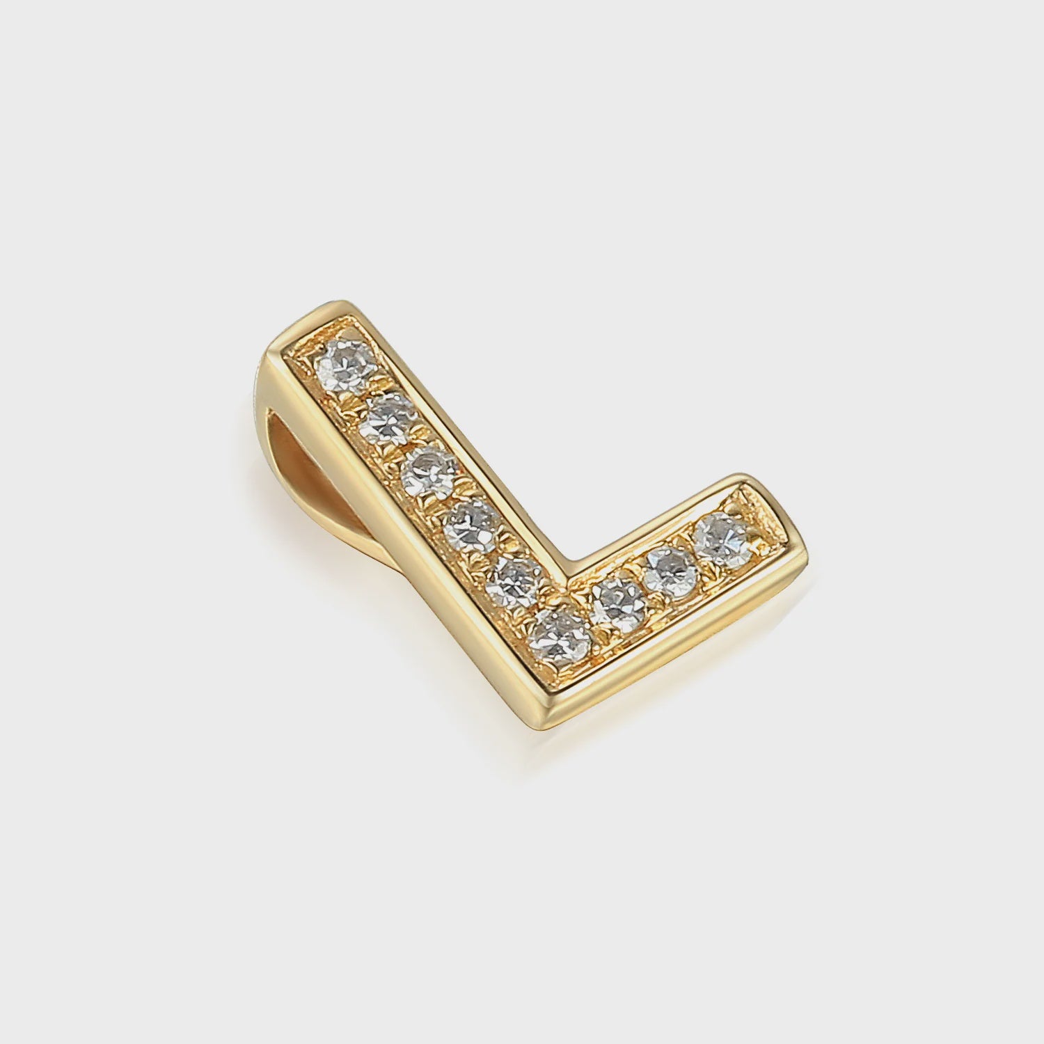 9ct Yellow Gold 4pt Diamond 'L' Initial Pendant