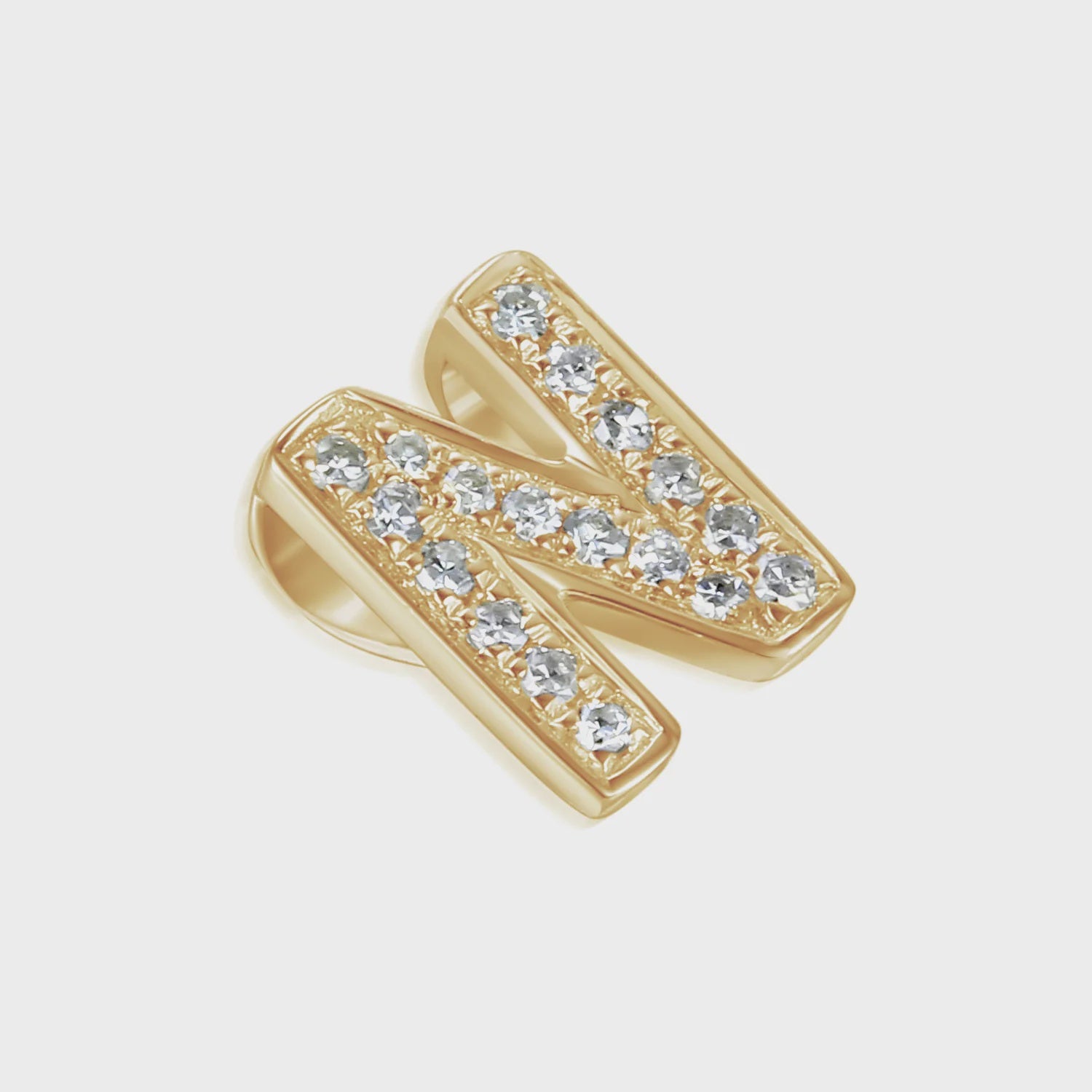 9ct Yellow Gold 4pt Diamond 'N' Initial Pendant