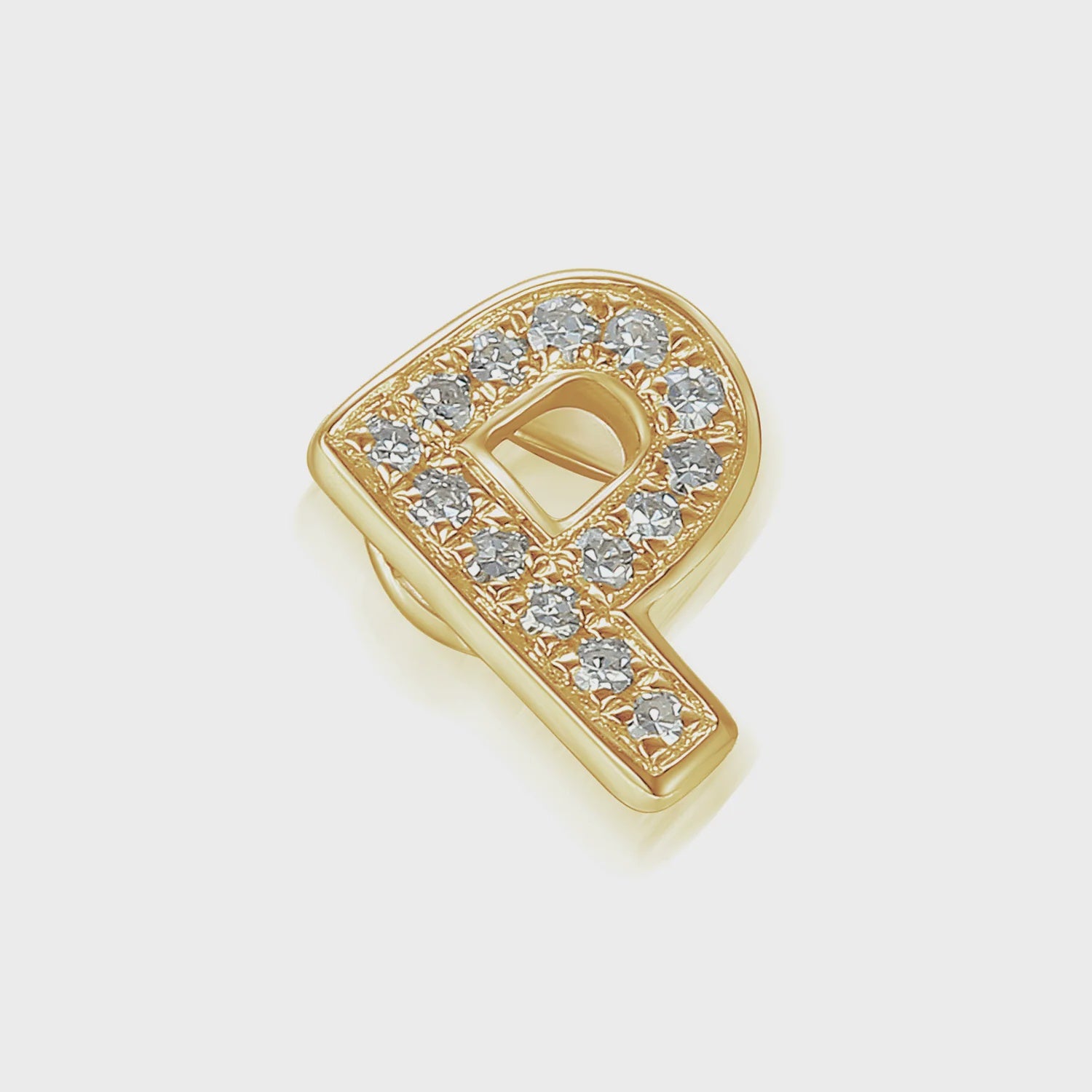 9ct Yellow Gold 0.04ct Diamond 'P' Initial Pendant