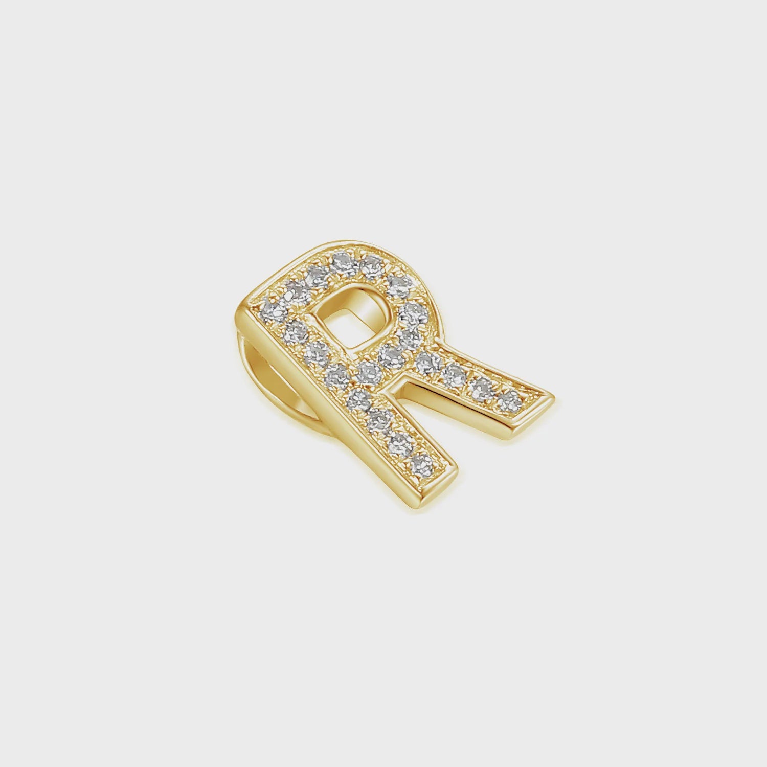 9ct Yellow Gold 0.04ct Diamond 'R' Initial Pendant
