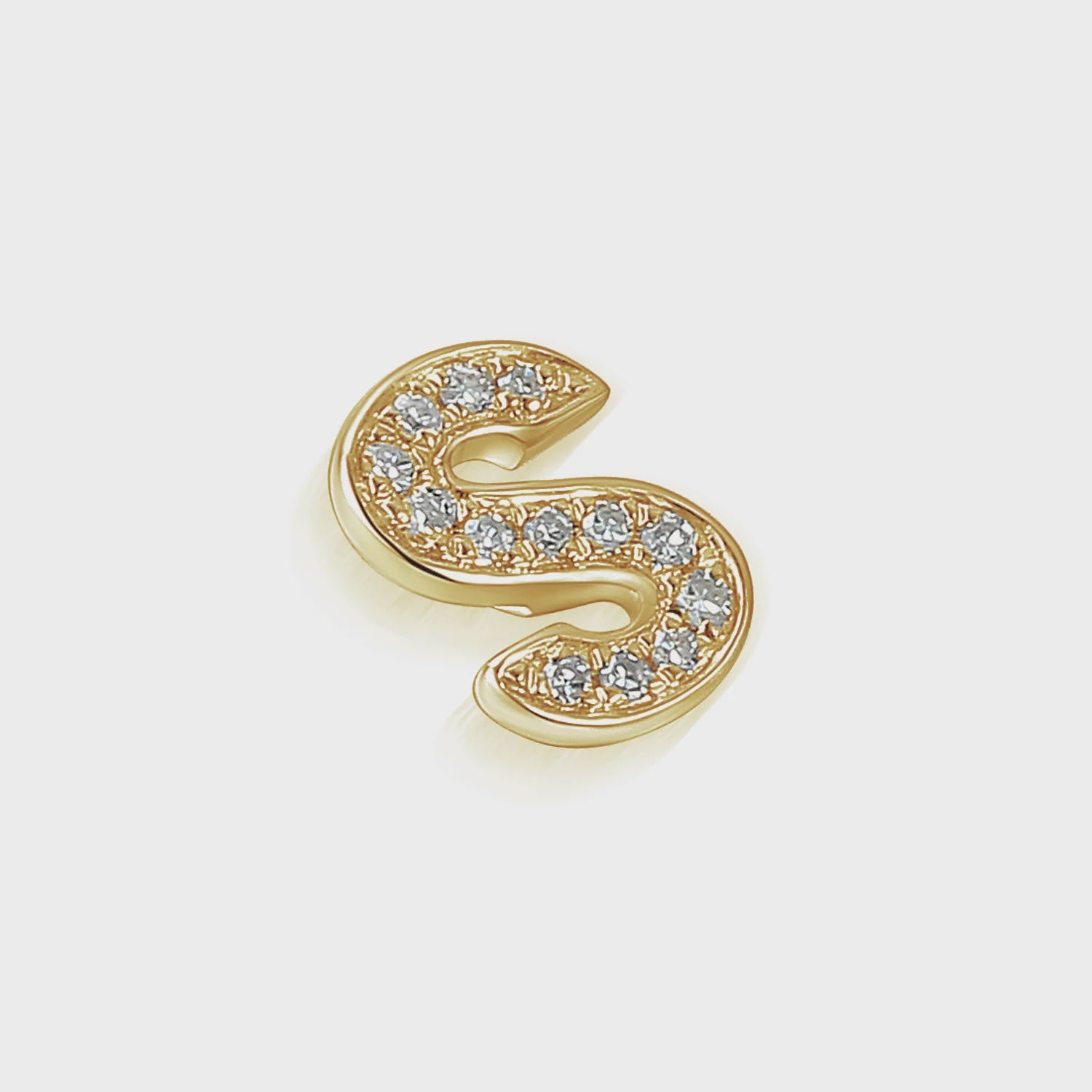 9ct Yellow Gold 4pt Diamond 'S' Initial Pendant