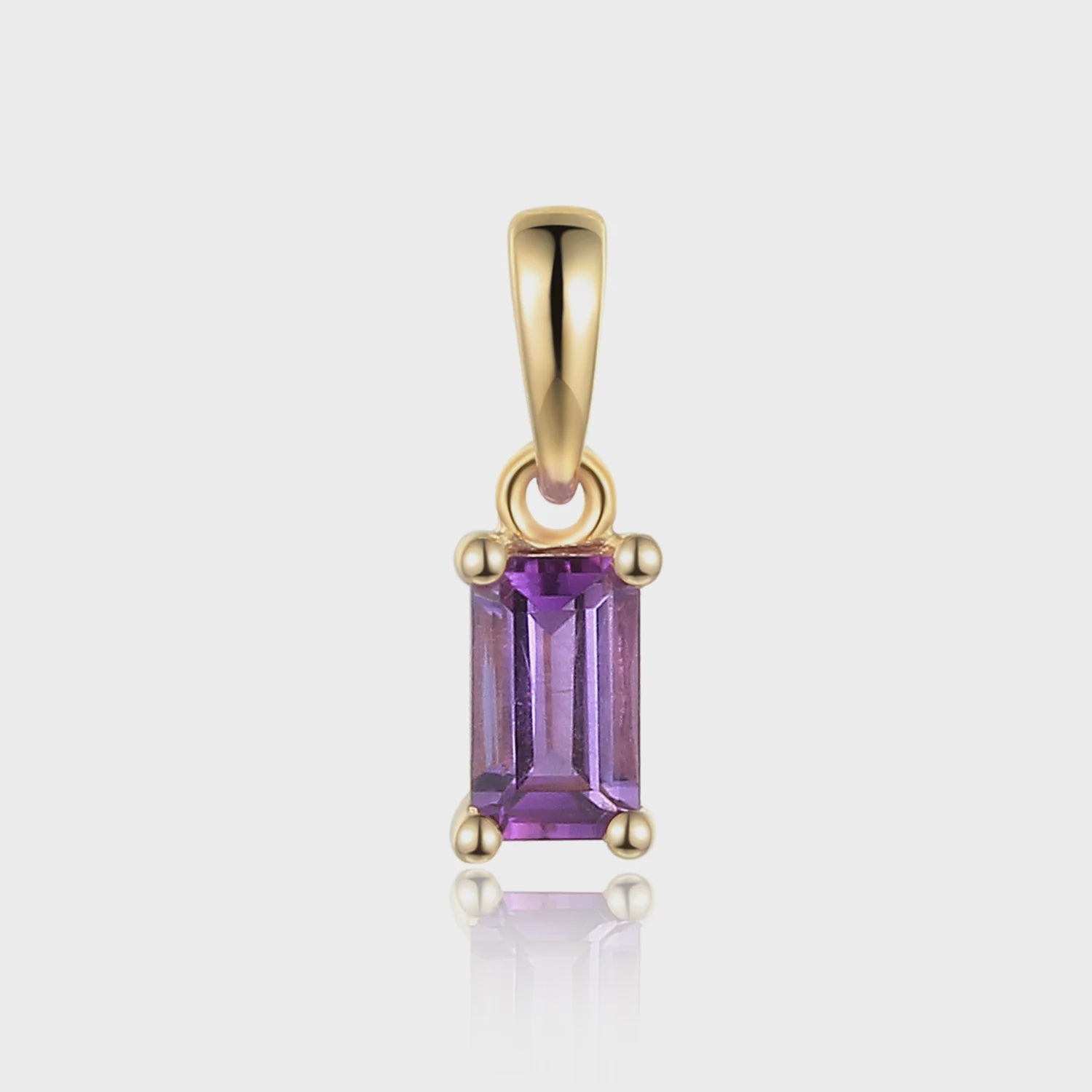 9ct Yellow Gold Octagon Amethyst 0.29pt Pendant