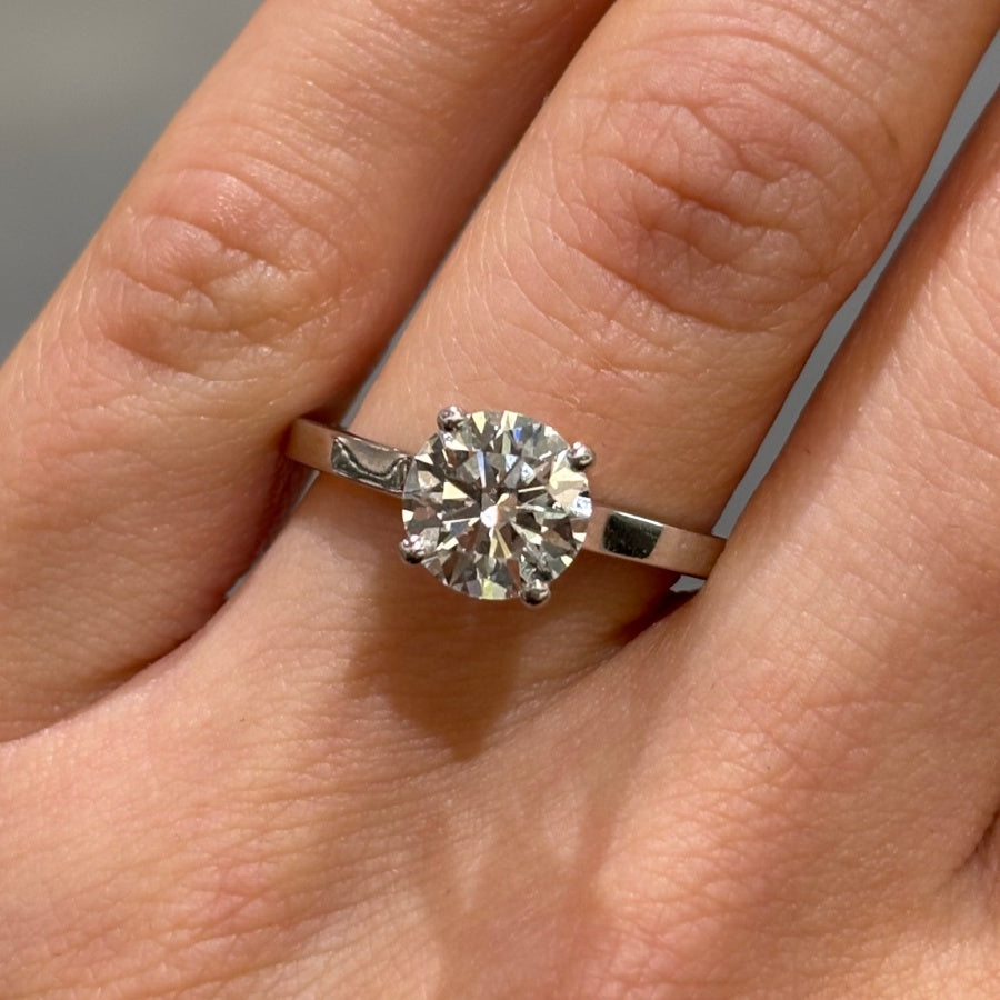 Platinum 1.53ct F VVS2 Laboratory Grown Diamond Solitaire Ring