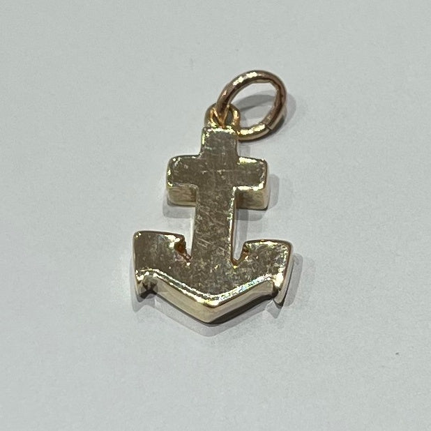 Pre-Owned 9ct Yellow Gold Solid Anchor Vintage Charm 1.5g