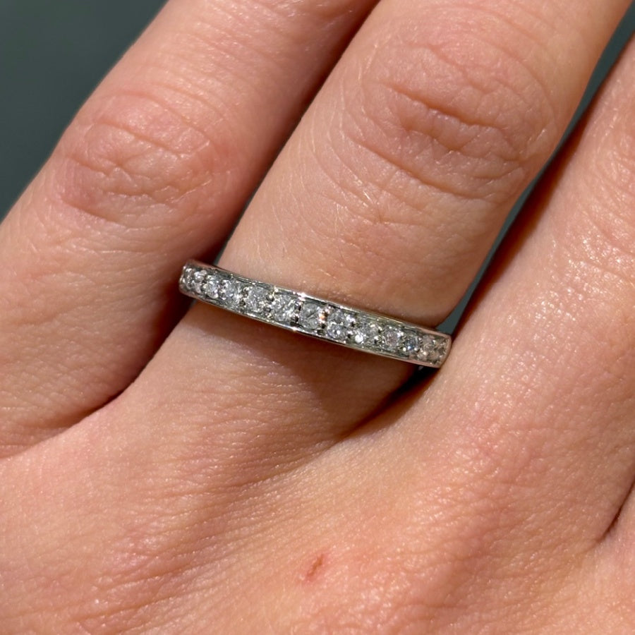 Pre-Owned Platinum 0.25ct Grain Set 1/2 Eternity Ring