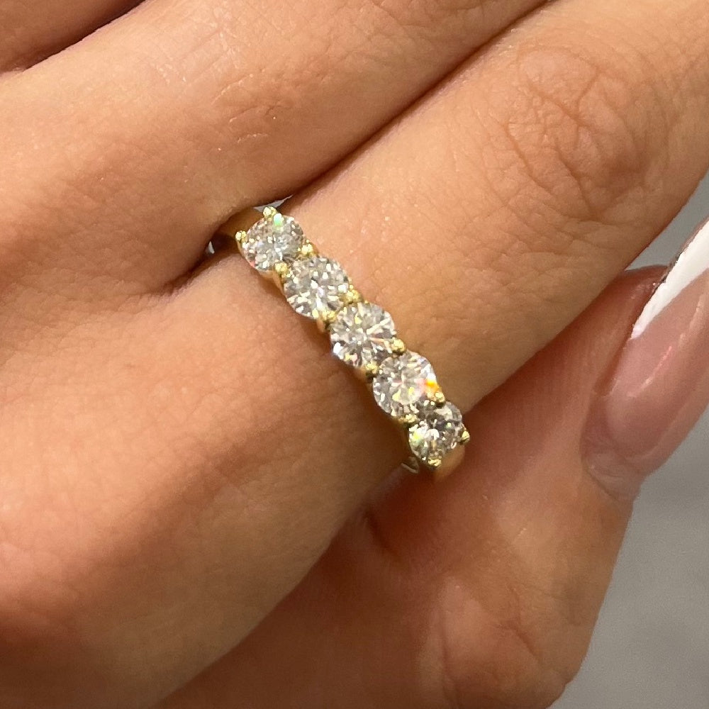 Pre-Owned 18ct Yellow Gold 1.00ct Diamond 5 Stone Ring