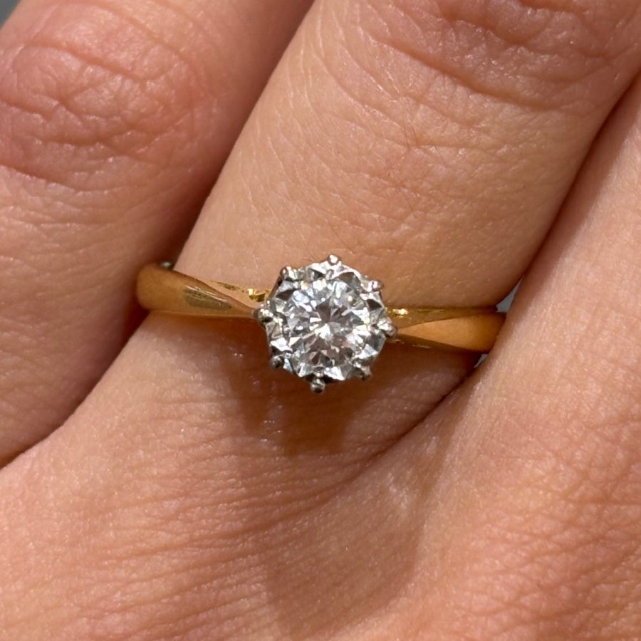 Pre-Owned 18ct Yellow Gold 0.20ct Diamond Solitaire Ring