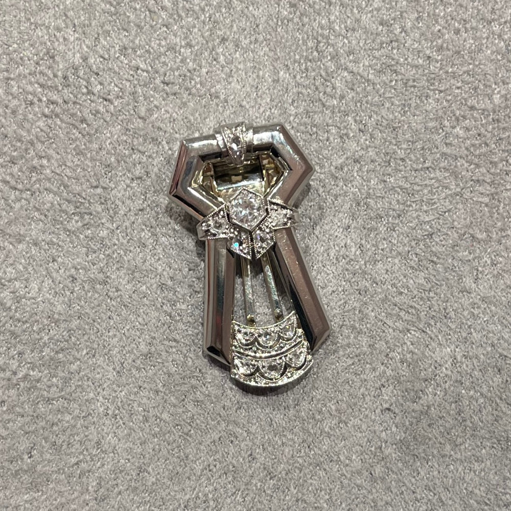 Pre-Owned 18ct Stamped Art Deco 0.25ct Diamond Hair Clip