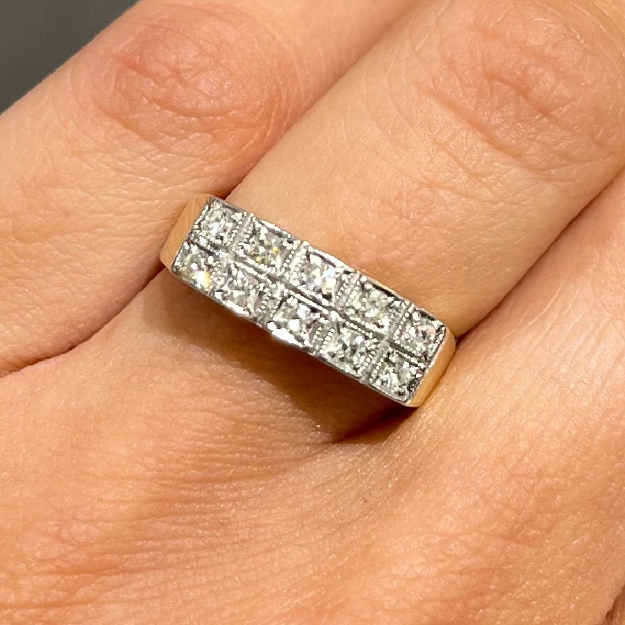 Pre-Owned 14ct Yellow Gold Vintage 0.15ct Diamond Band