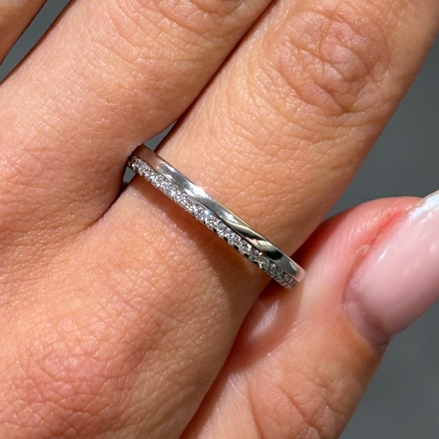 Pre-Owned Platinum 0.33ct Diamond Offset Eternity Ring