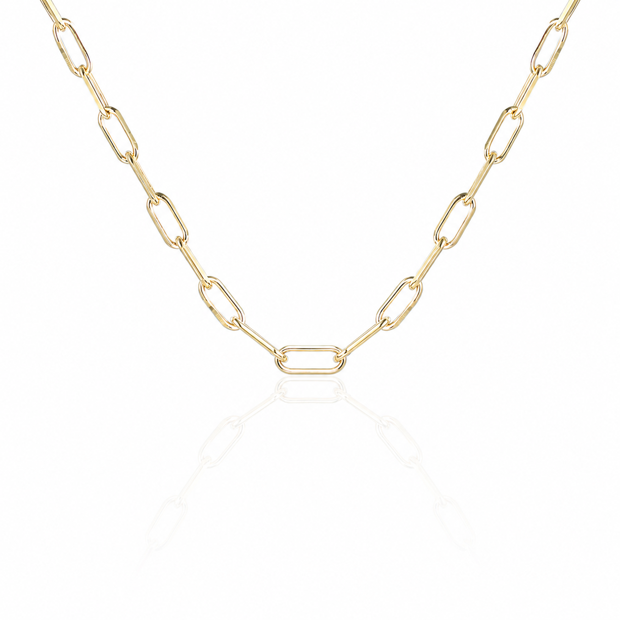 9ct Yellow Gold Paper Link Chain Necklace - 16"/18"