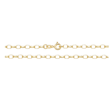 9ct Yellow Gold Faceted Belcher Chain