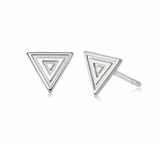 Silver Gold Plated Artisan Stamped Stud Earrings