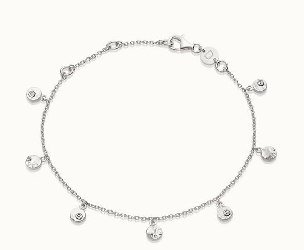 Sterling Silver Isla Fossil Charm Bracelet