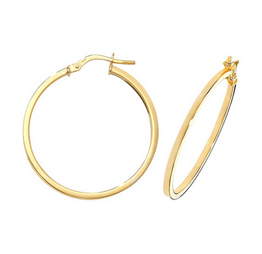 9ct Yellow Gold Hinged Hoop Earrings