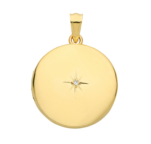 9ct Yellow Gold Round Diamond Locket
