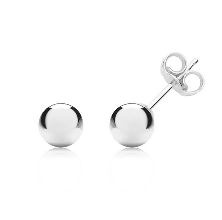 9ct White Gold 5mm Ball Stud Earrings