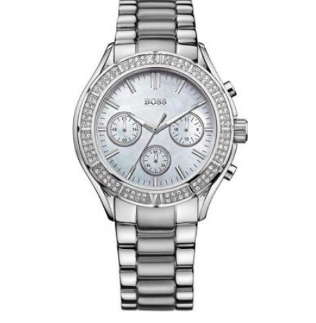 BOSS Ladies Chrono Watch White