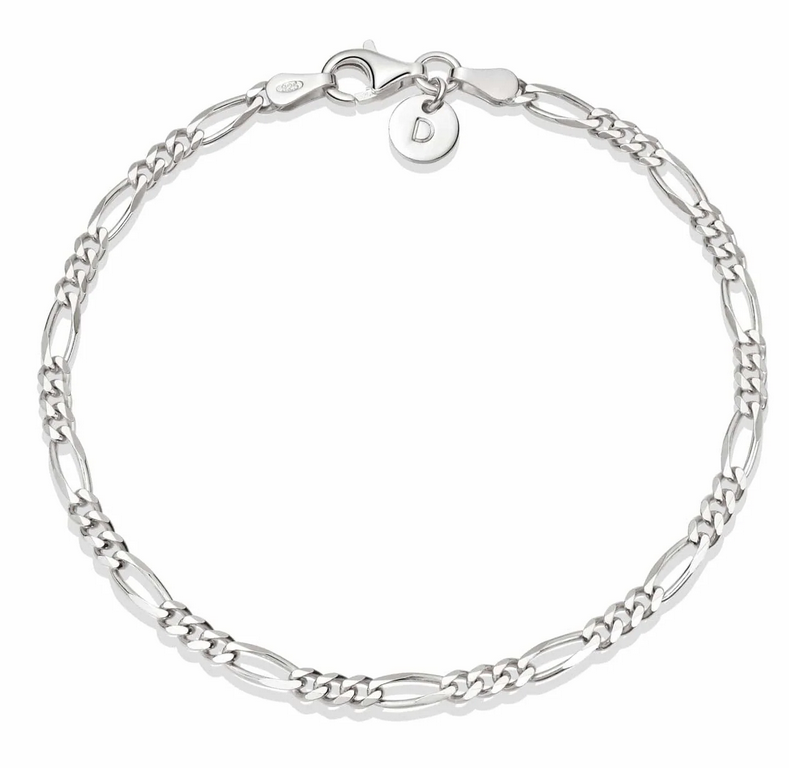 Sterling Silver Figaro Chain Bracelet