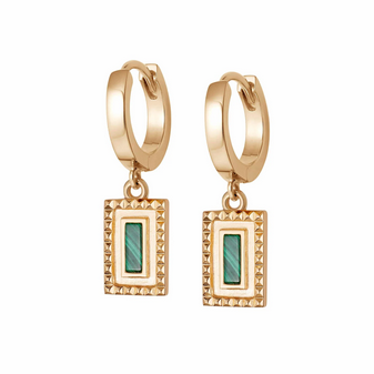 Malachite Ridge Palm Drop Earrings