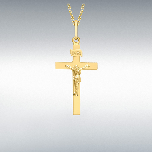 9ct Yellow Gold Polished Crucifix PD