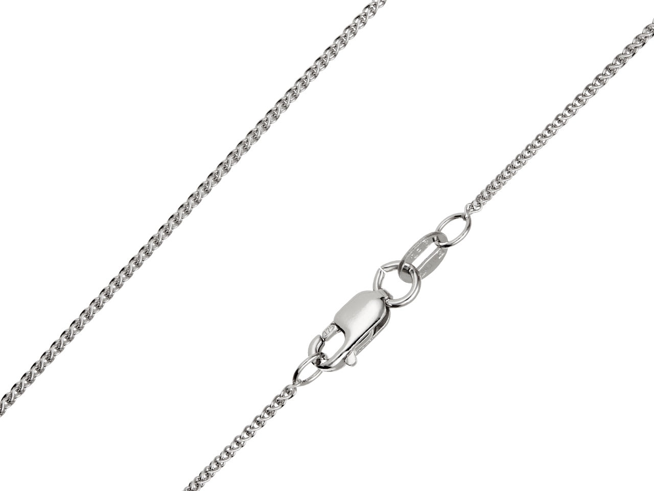 9ct White Gold Spiga Chain 1mm HM