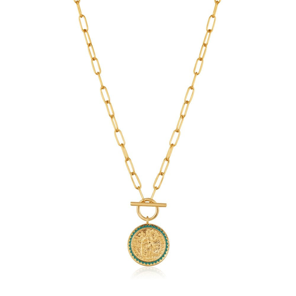 Silver Gold Plated Digger Emperor T-Bar Necklace