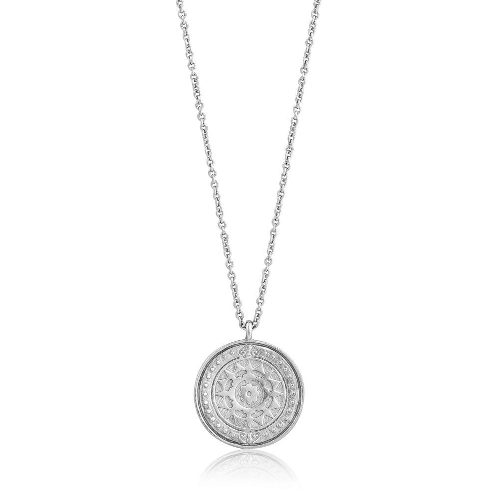 Sterling Silver Rhodium Plated Verginia Sun Necklace