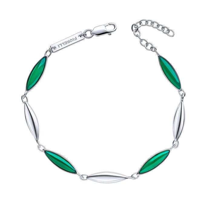 Fiorelli Silver Elongated Navette Onyx Bracelet