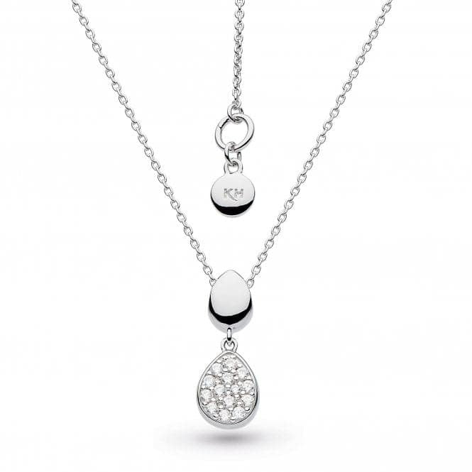 Silver Coast Pebble Glisten Pavé Necklace 18"