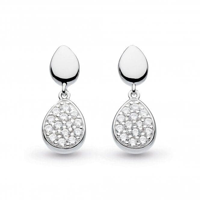 Silver Coast Pebble Glisten Pavé Drop Earrings