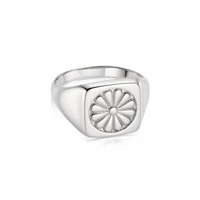 Sterling Silver Daisy Bloom Signet Ring
