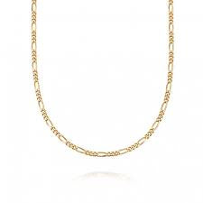 Silver Gold Plated Fine Figaro Chain Necklace
